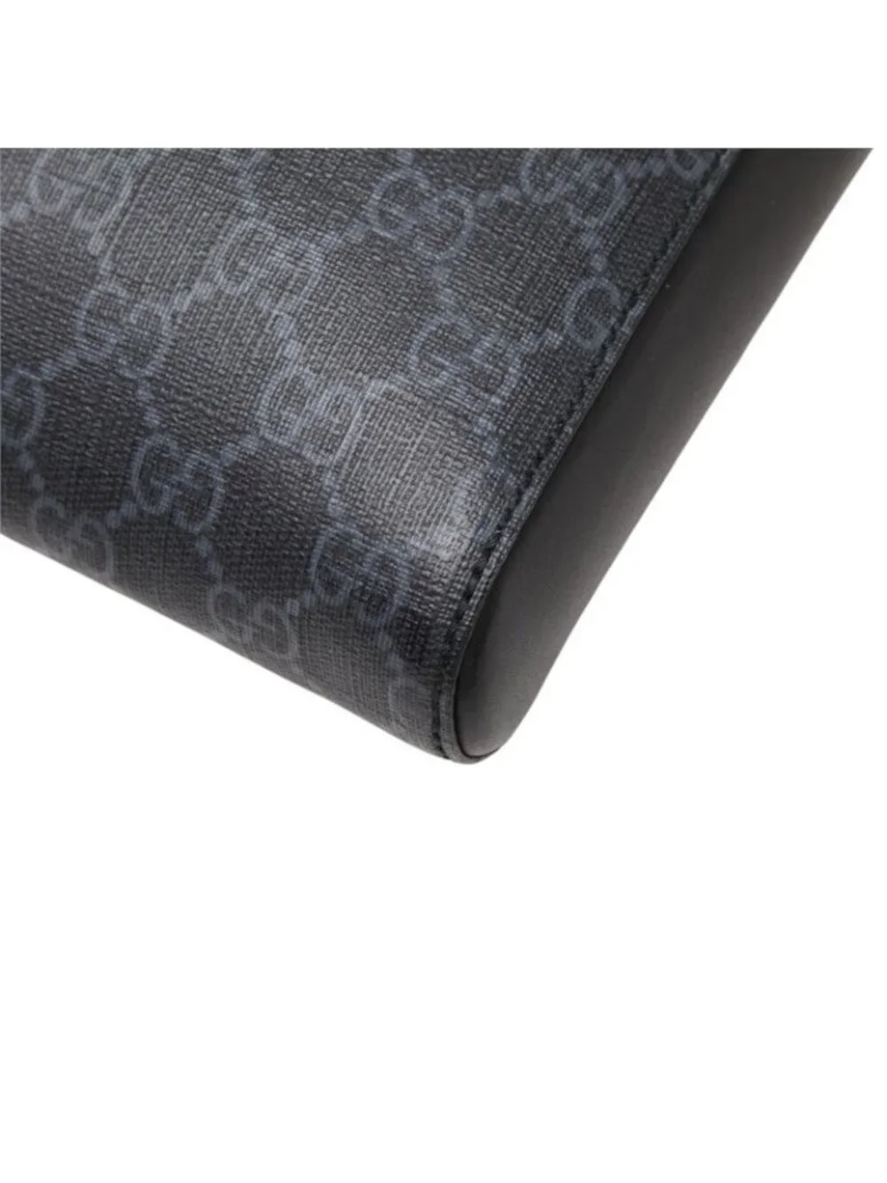 Gucci Courier GG Supreme Shoulder Bag Gray Leather
